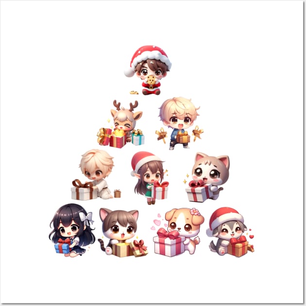 Chibi Kawaii Christmas Tree Wall Art by Etopix